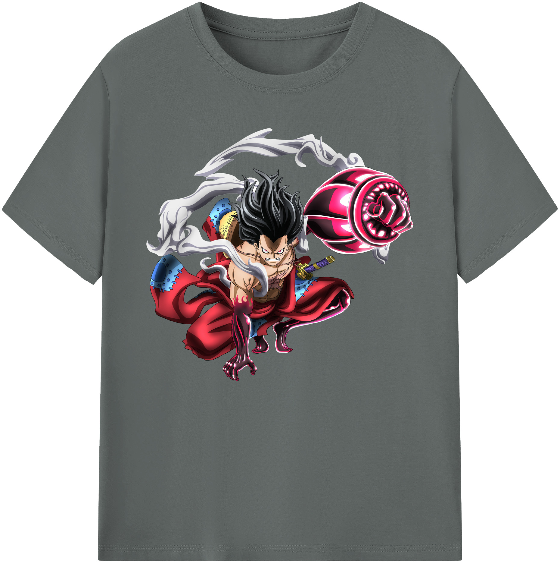 ワンピース モンキー・D・ルフィ ONE PIECE Monkey D. Luffy 綿100％ メンズ半袖Tシャツ｜肌触りやわらか＆通気性